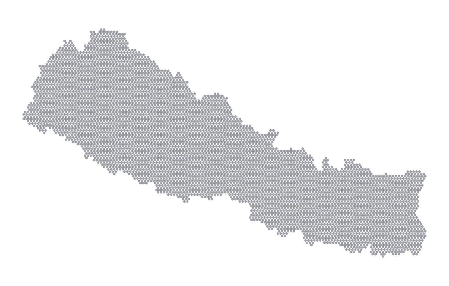 Stylized map of the Nepal made from honeycomb vector
