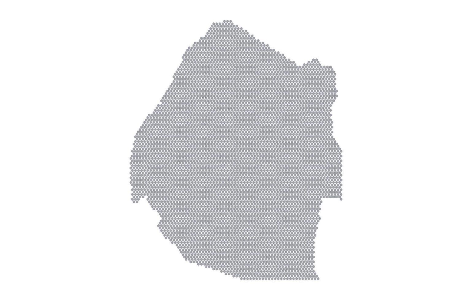 Stylized map of the Eswatini made from honeycomb vector