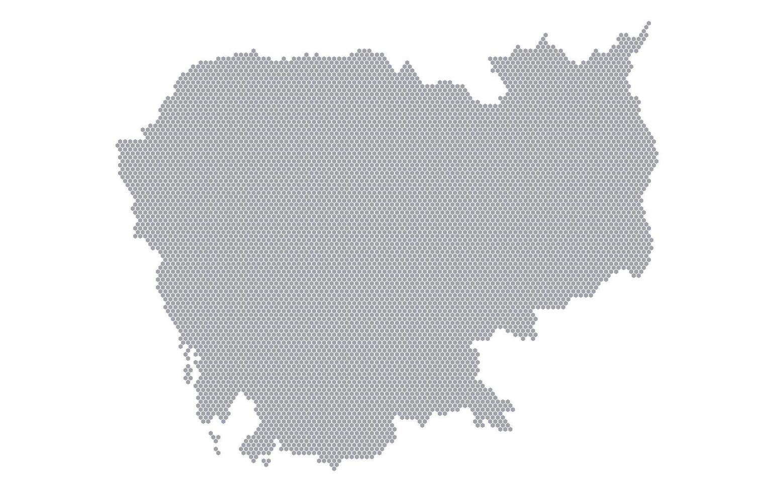 Stylized map of the Cambodia made from honeycomb vector