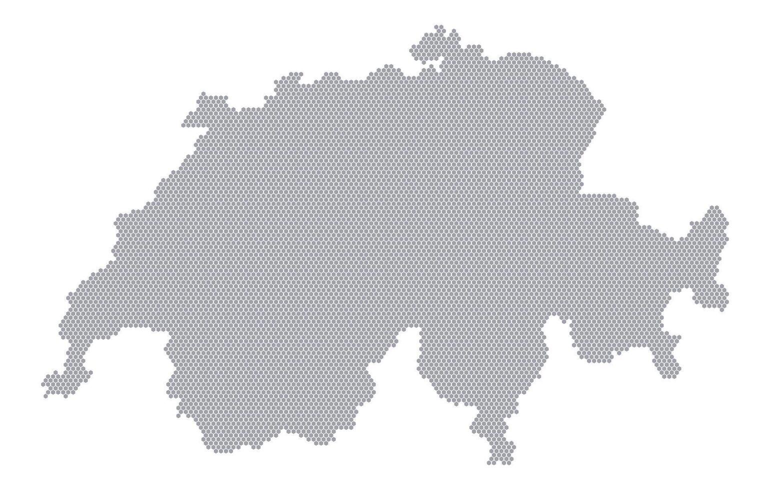 Stylized map of the Switzerland made from honeycomb vector