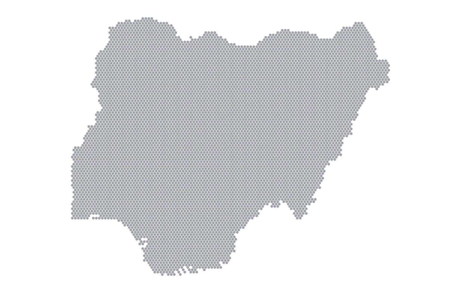 Stylized map of the Nigeria made from honeycomb vector