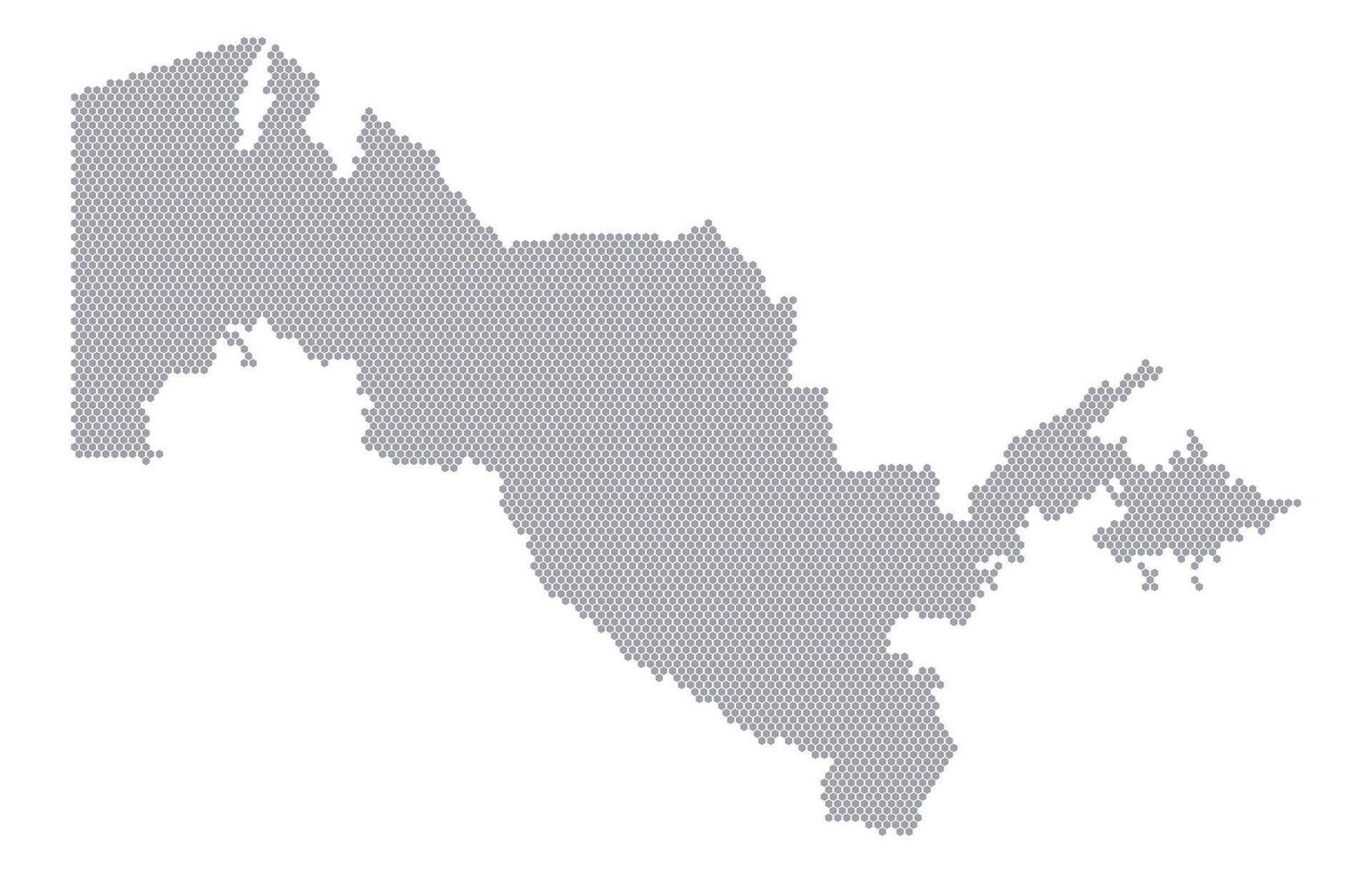 Stylized map of the Uzbekistan made from honeycomb vector