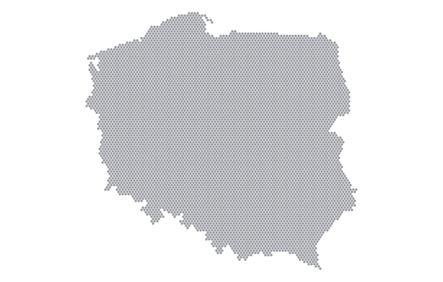 Stylized map of the Poland made from honeycomb vector