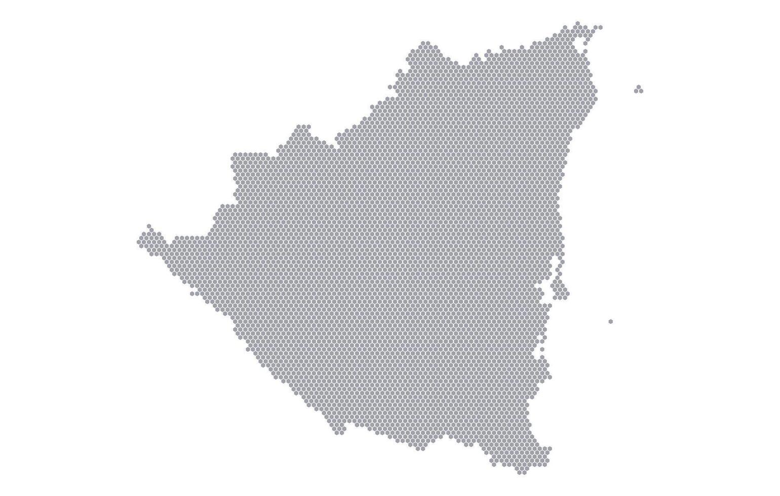 Stylized map of the Nicaragua made from honeycomb vector
