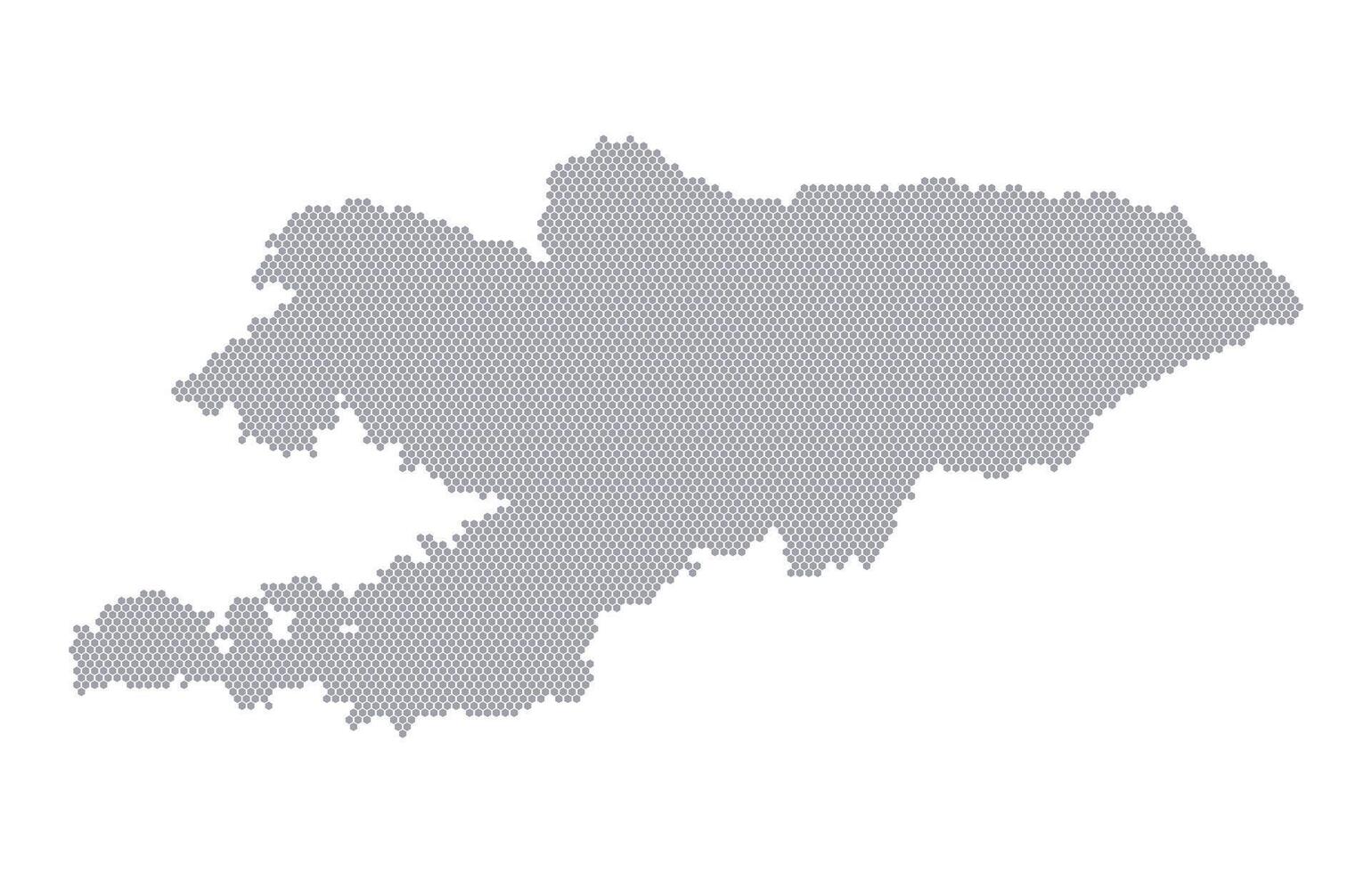 Stylized map of the Kyrgyzstan made from honeycomb vector