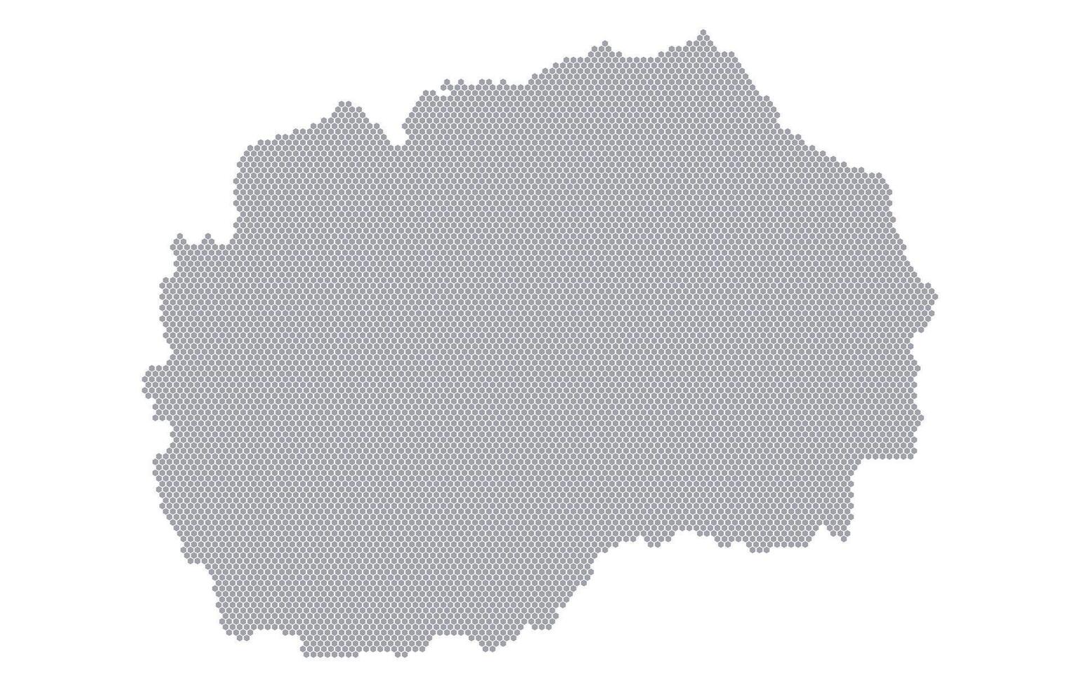 Stylized map of the North Macedonia made from honeycomb vector