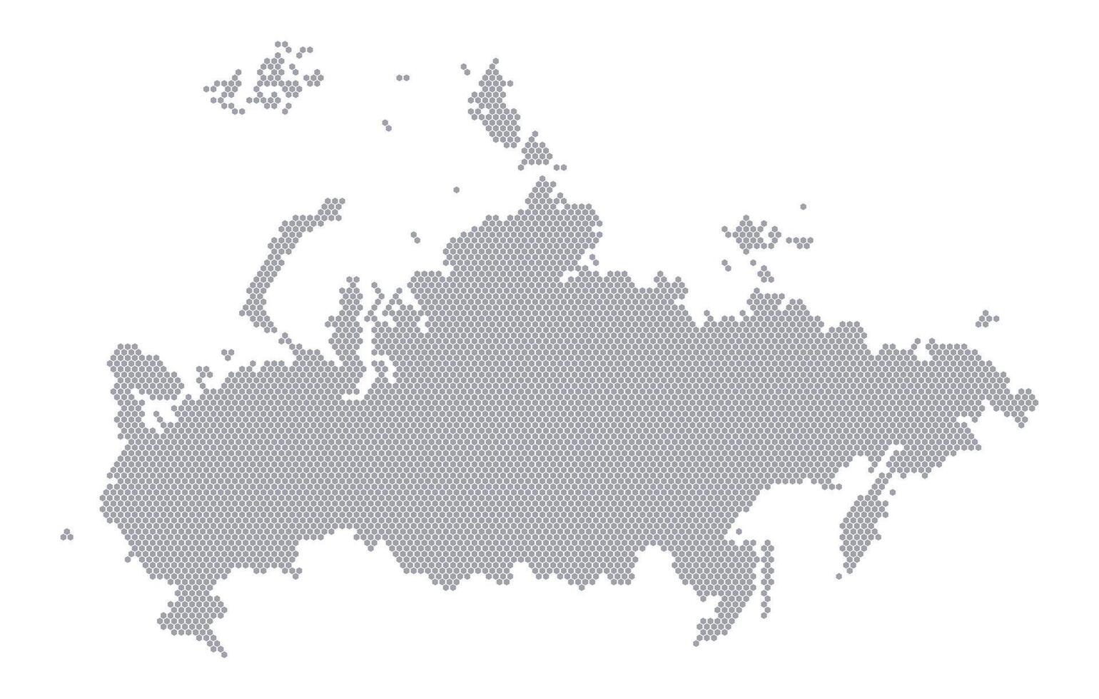 Stylized map of the Russia made from honeycomb vector