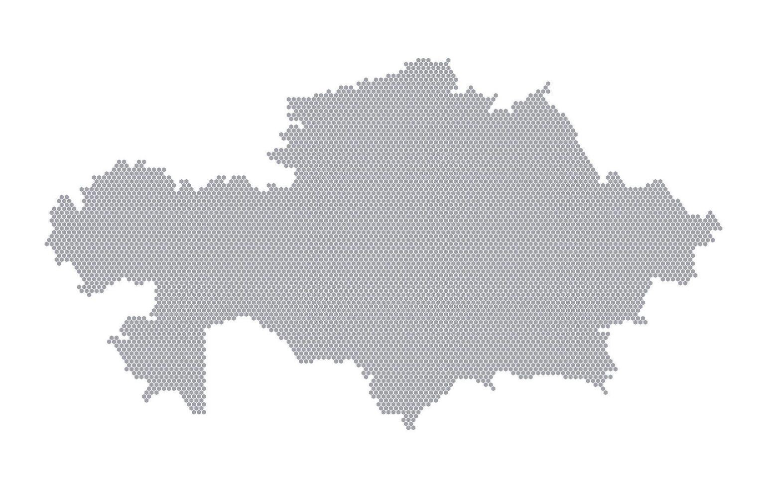 Stylized map of the Kazakhstan made from honeycomb vector