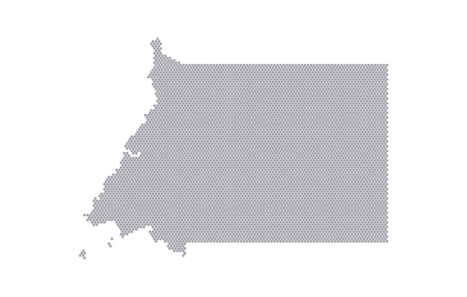 Stylized map of the Equatorial Guinea made from honeycomb vector
