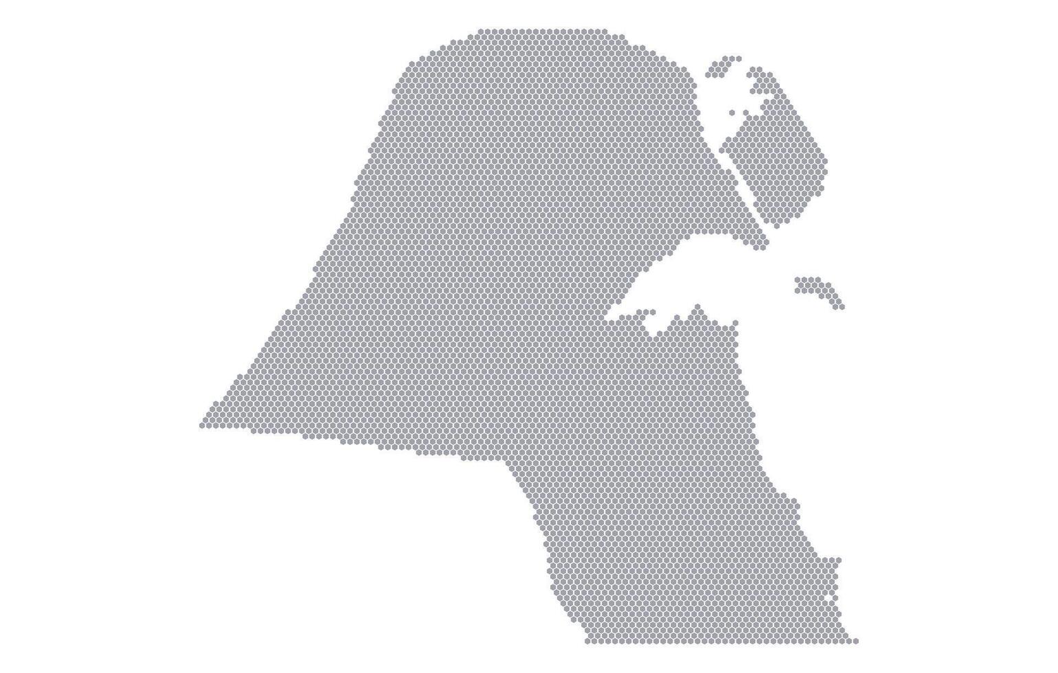 Stylized map of the Kuwait made from honeycomb vector
