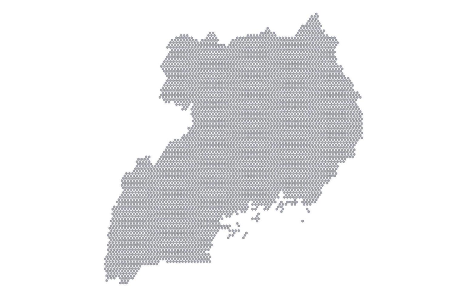 Stylized map of the Uganda made from honeycomb vector