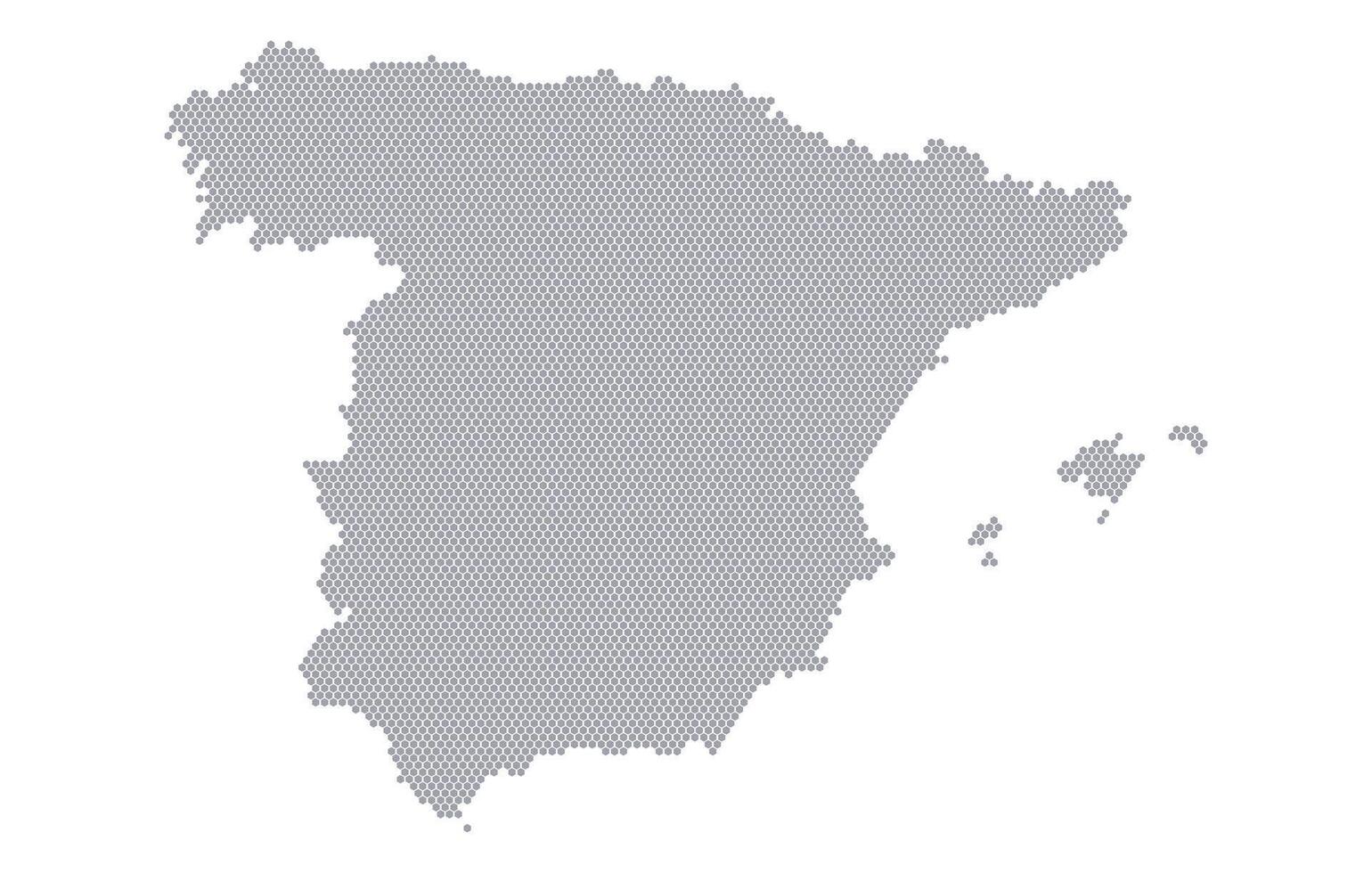 Stylized map of the Spain made from honeycomb vector