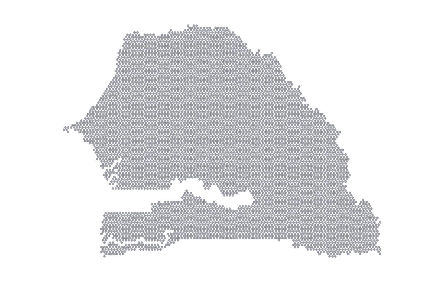 Stylized map of the Senegal made from honeycomb vector