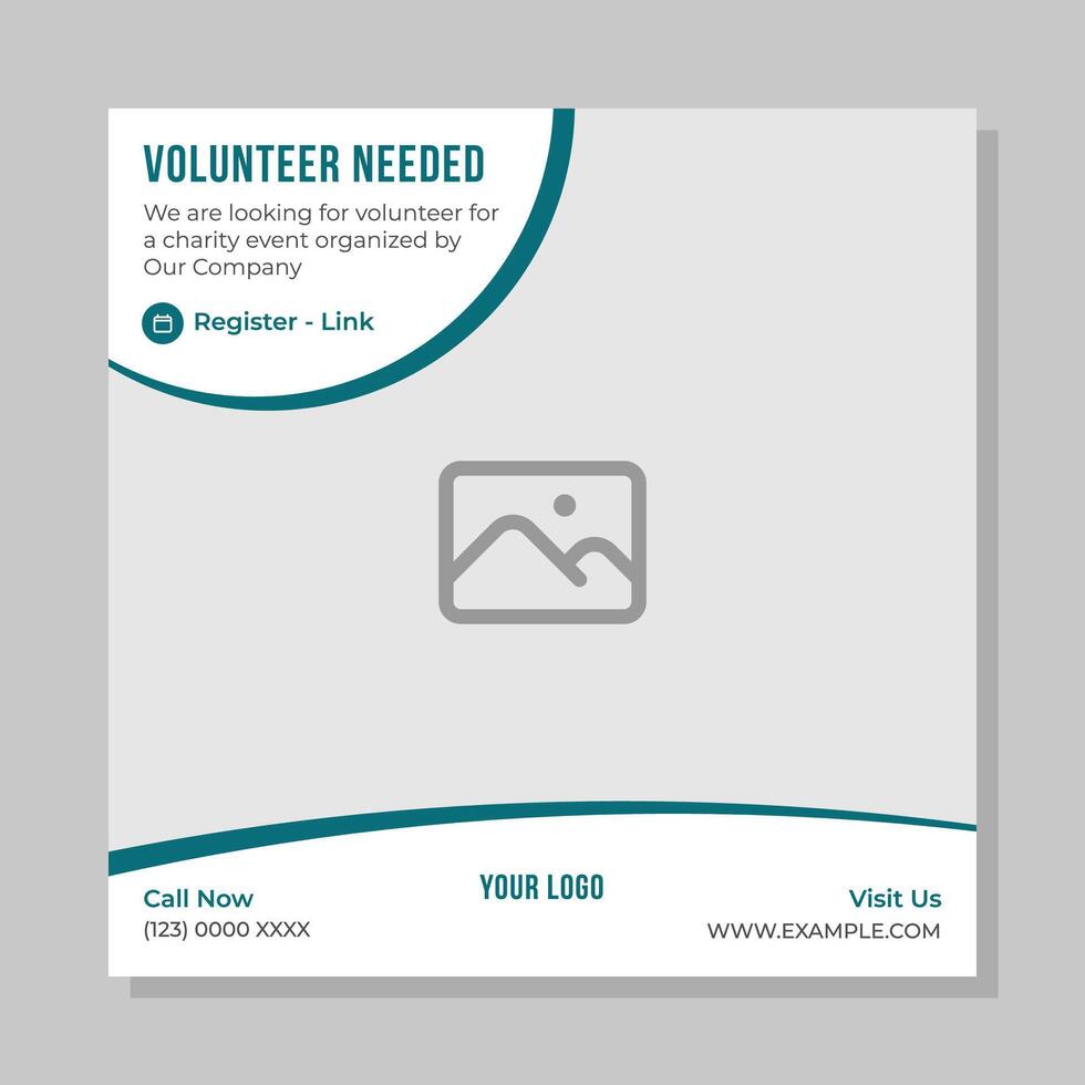Volunteer recruitment social media post template design. Usable for social media post, and website. vector