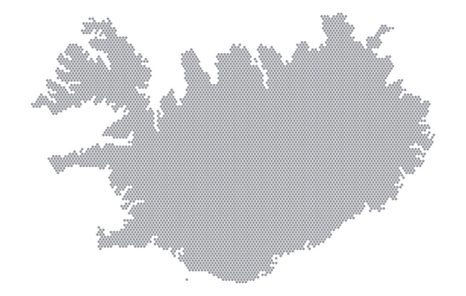 Stylized map of the Iceland made from honeycomb vector