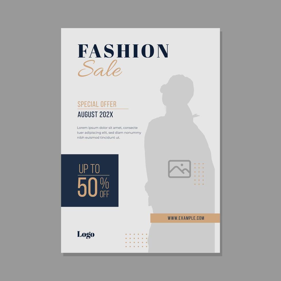 Modern abstract Editable Fashion Sale poster template. Can be used for poster, brochure. Trendy corporate style. vector