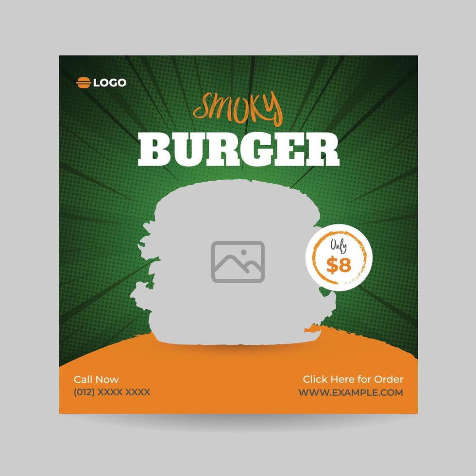 Food social media post template. Editable square banner template design for food post. Suitable for Social Media Post restaurant and culinary. for post, web vector