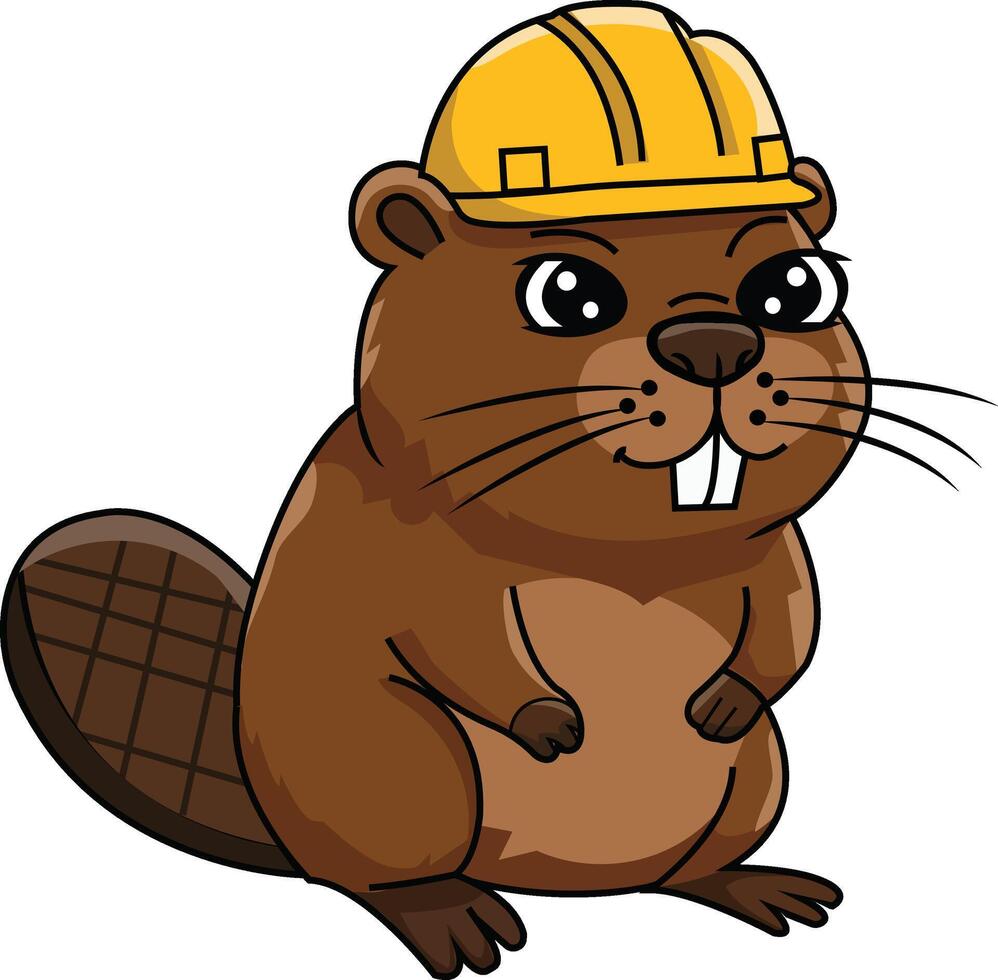 Beaver with Hard Hat vector