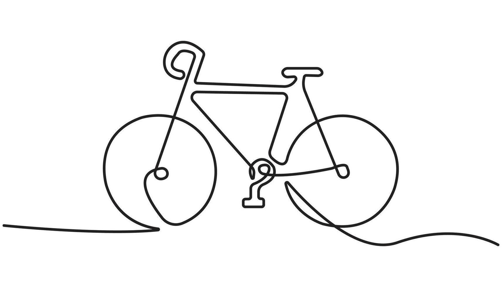 One line continuous bike sports symbol concept. Fitness healthy lifestyle bicycle biking activity. Digital white single line vector