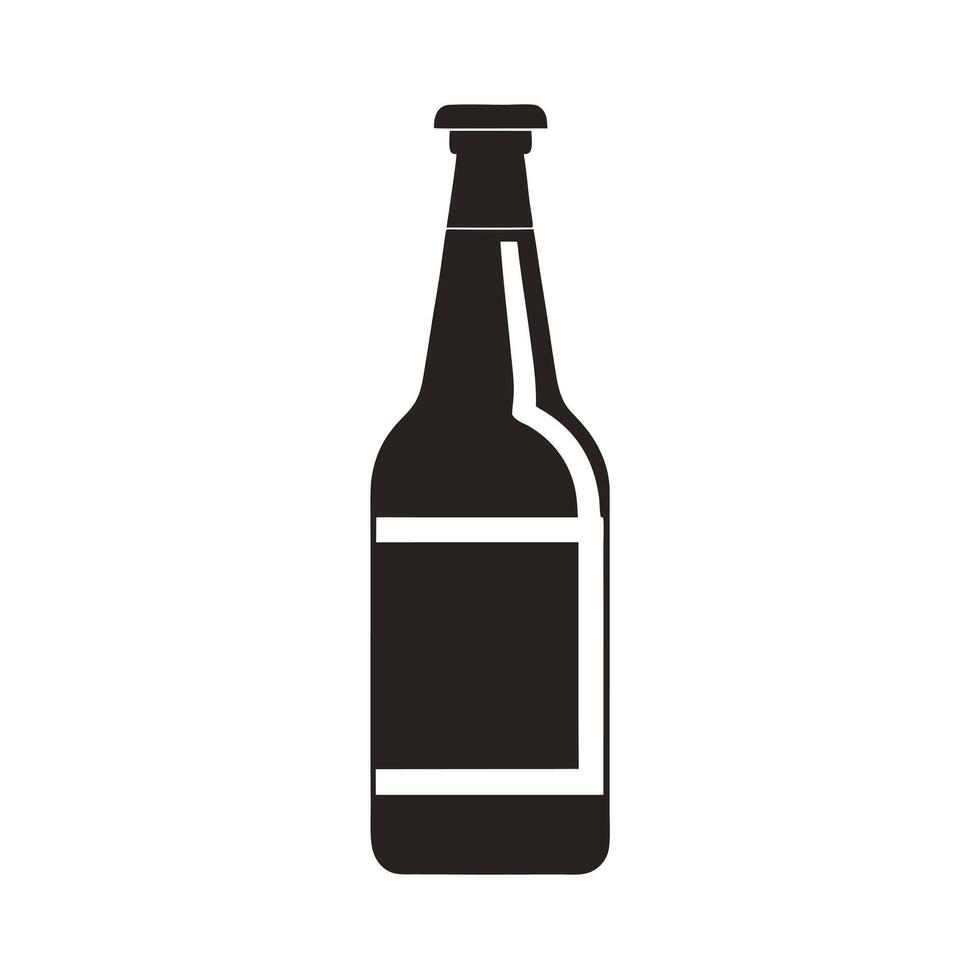 Beer bottle. icon. bottle. Bottle silhouette. simple icon vector