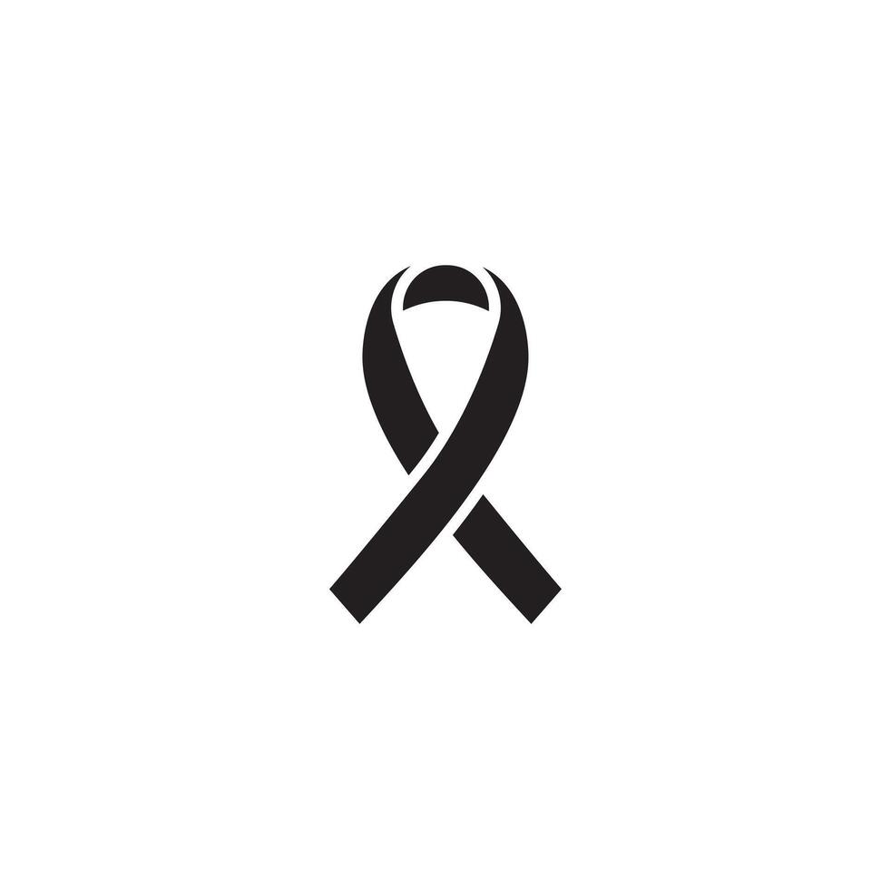 Awareness ribbon sign icon flat stock Image. vector
