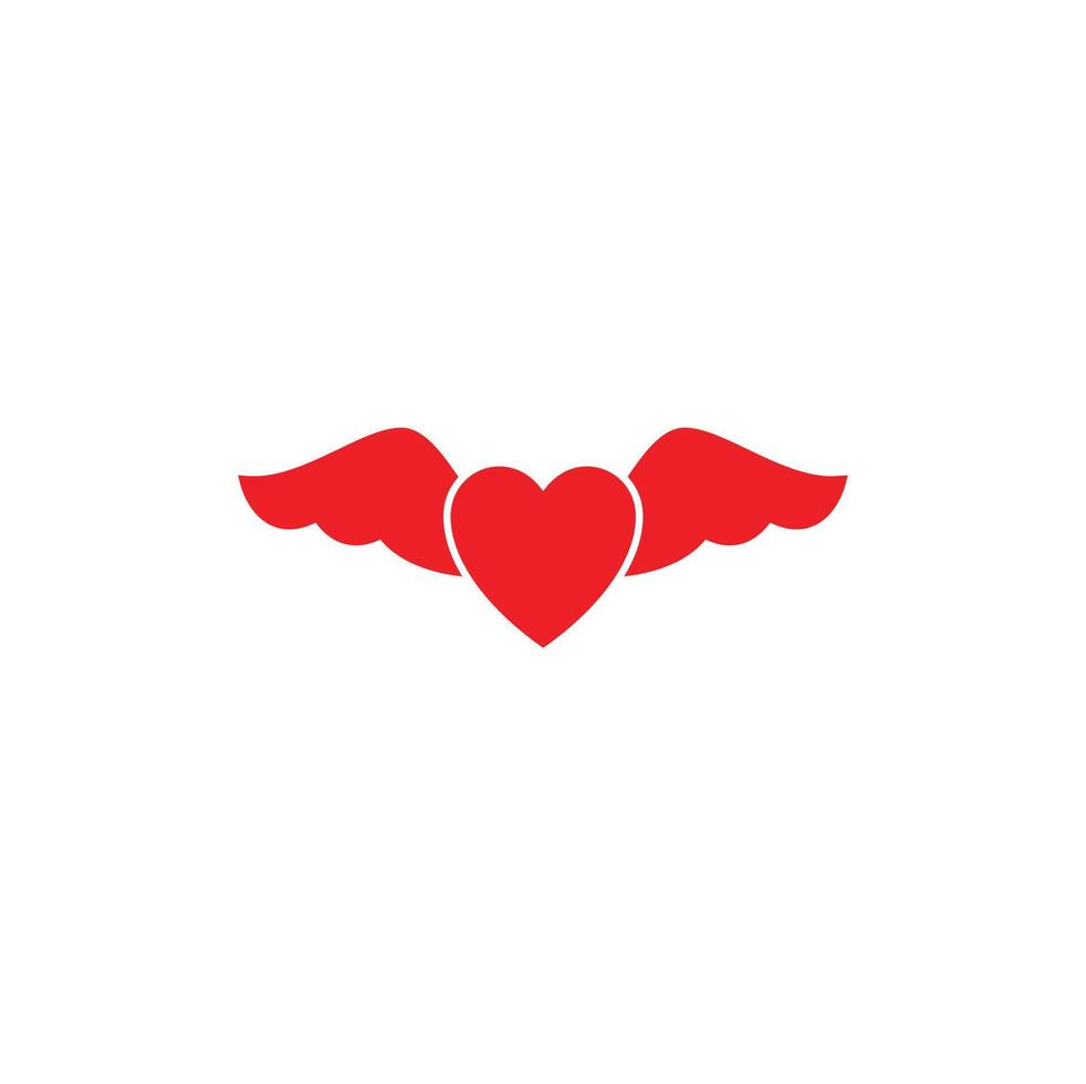 Heart with wings icon illustration. vector
