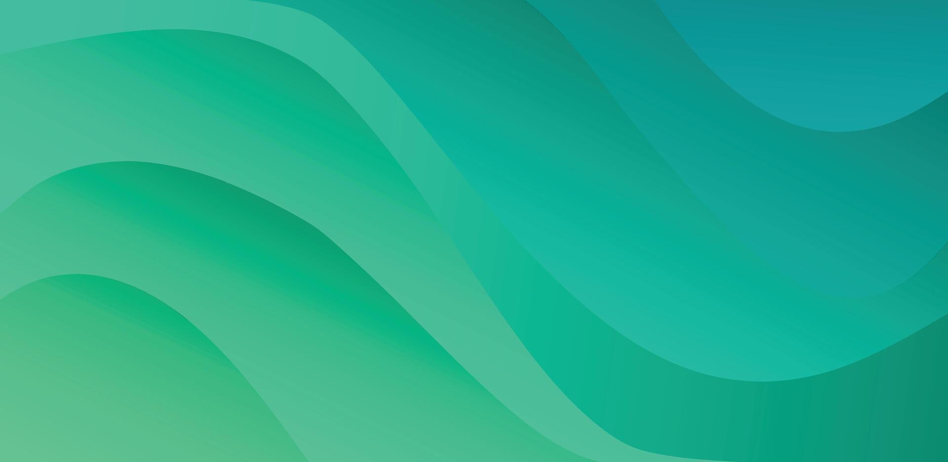 green shaded wavy abstract background vector