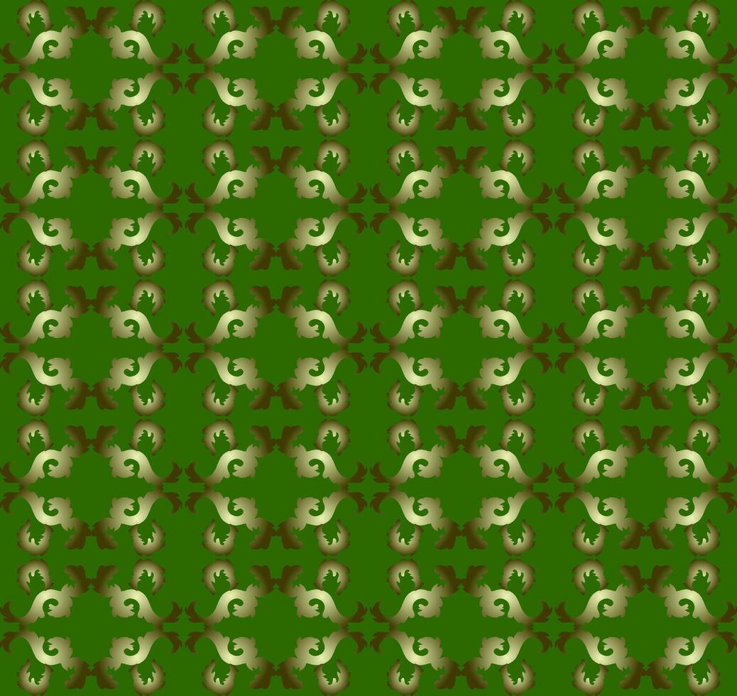 Seamless abstract pattern on green background for fabric or wallpaper vector