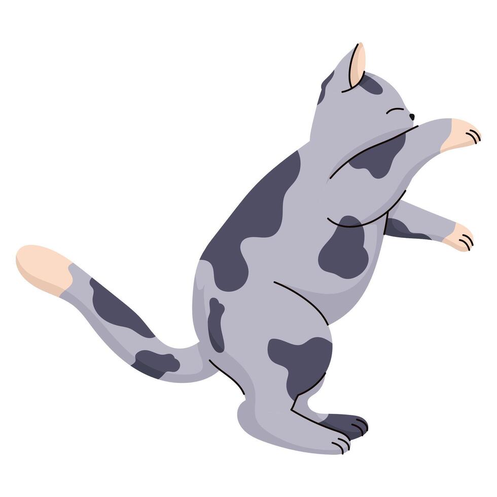 Brown Cat Playing Around Flat vector