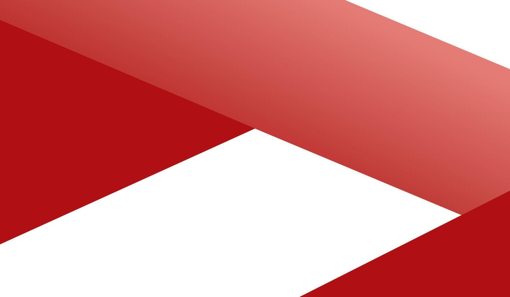 Geometric abstract design with red and white shapes vector