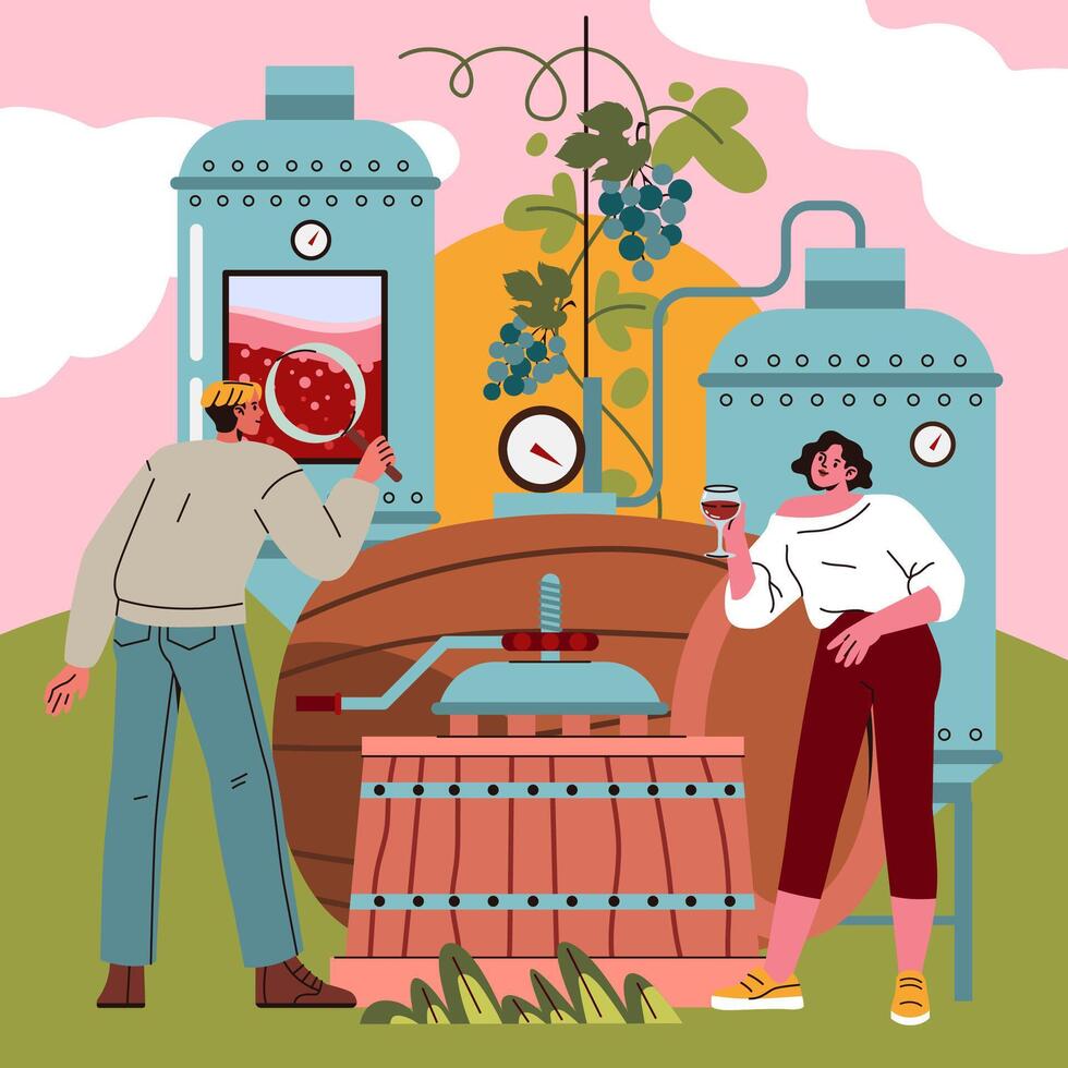 National Wine Day. Flat Illustration vector