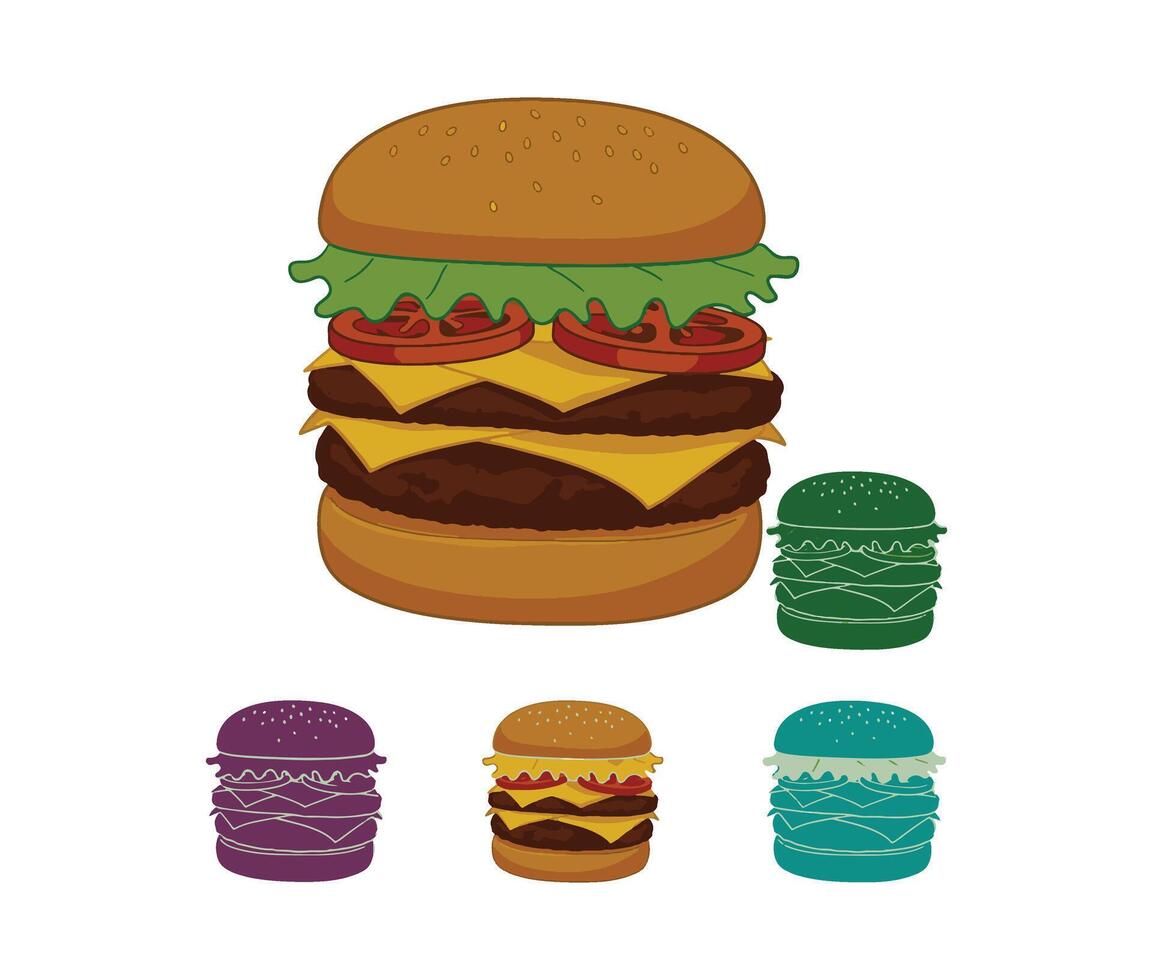 Hot Fresh Cheeseburger Collection vector