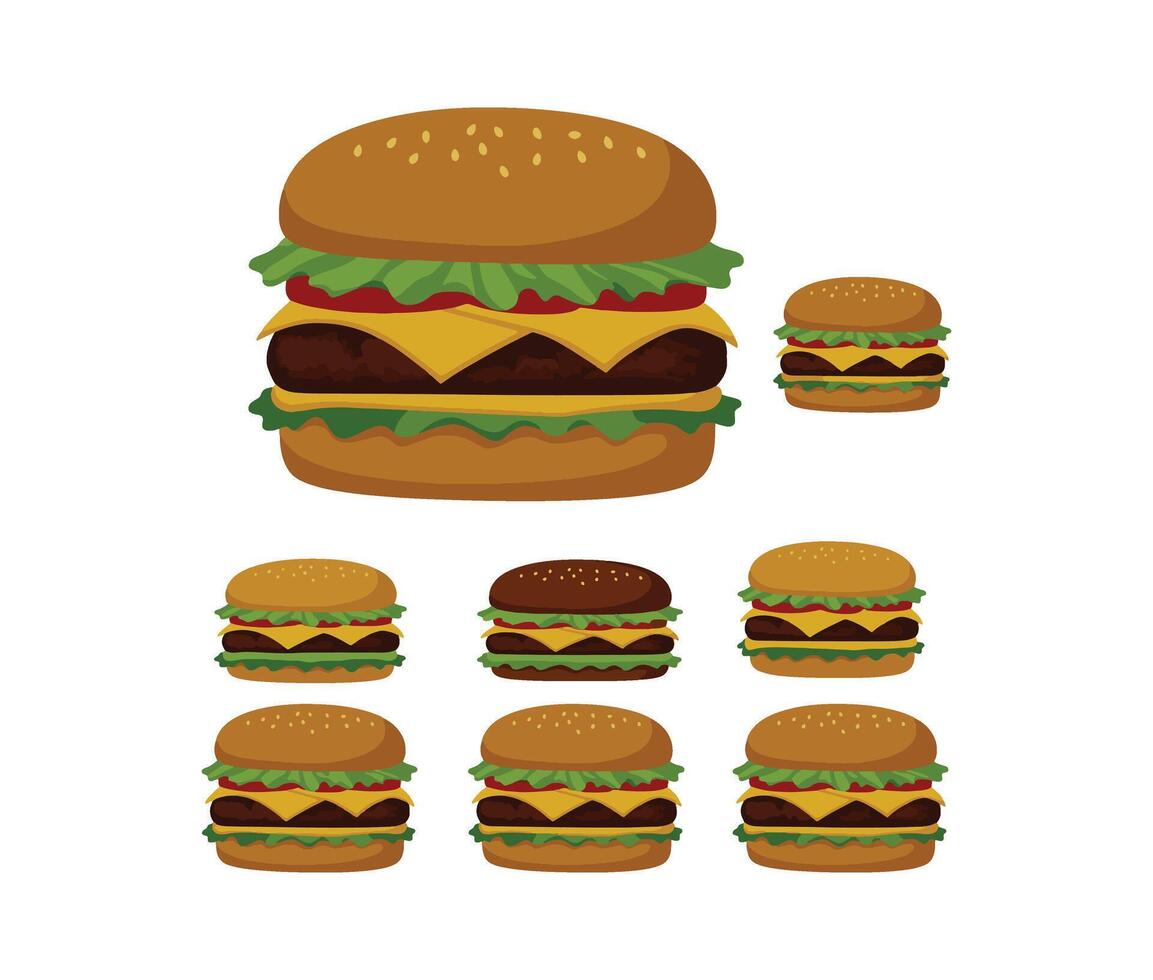 Savory Fast Food Burger Meal Art vector