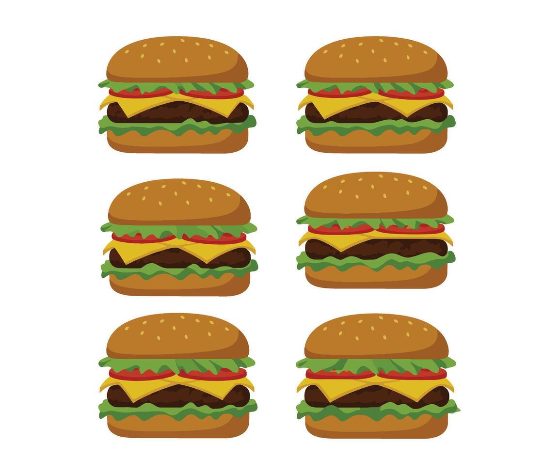 Handmade Burger Collection Icons vector