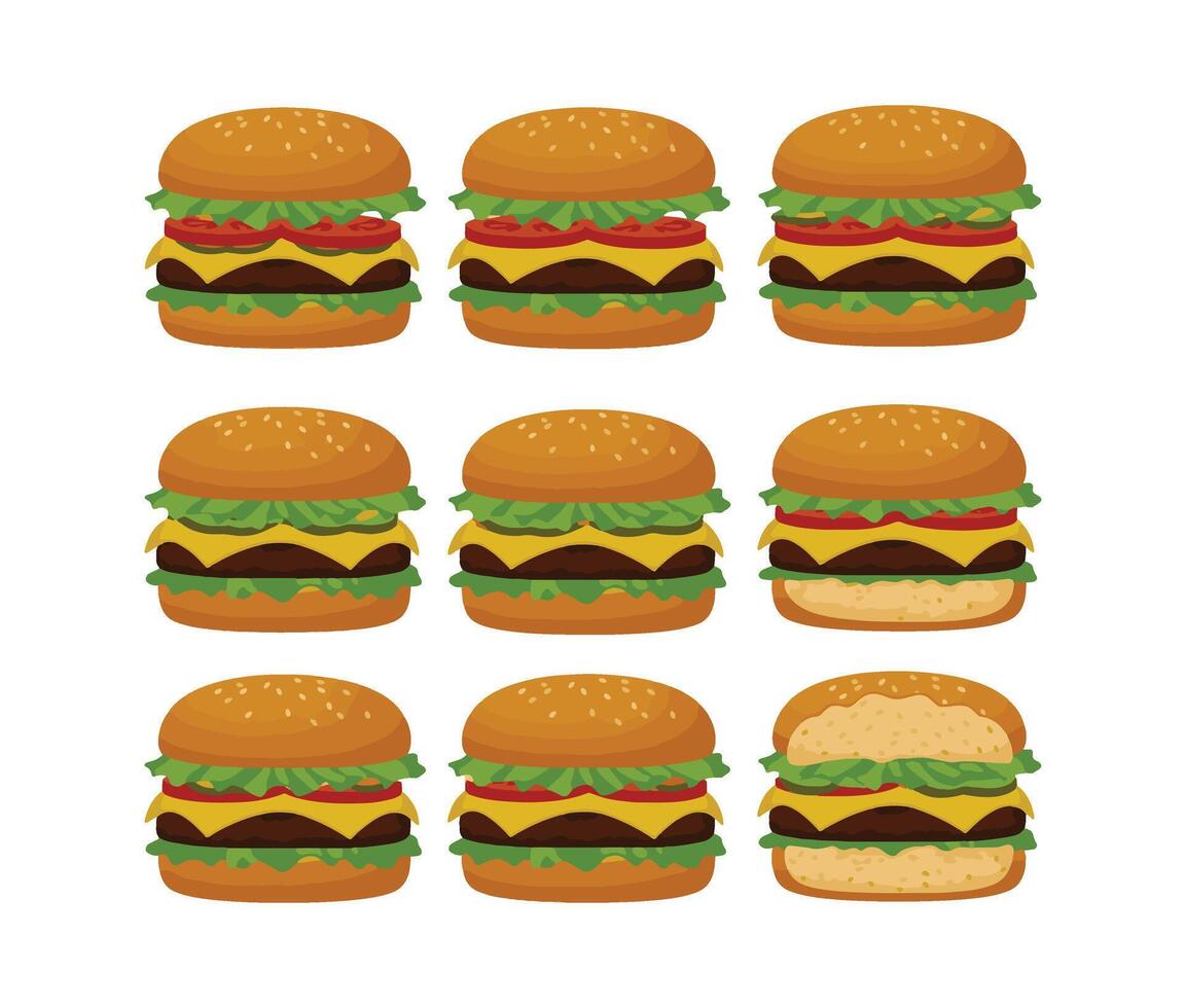 Freshly Made Burger Collection vector