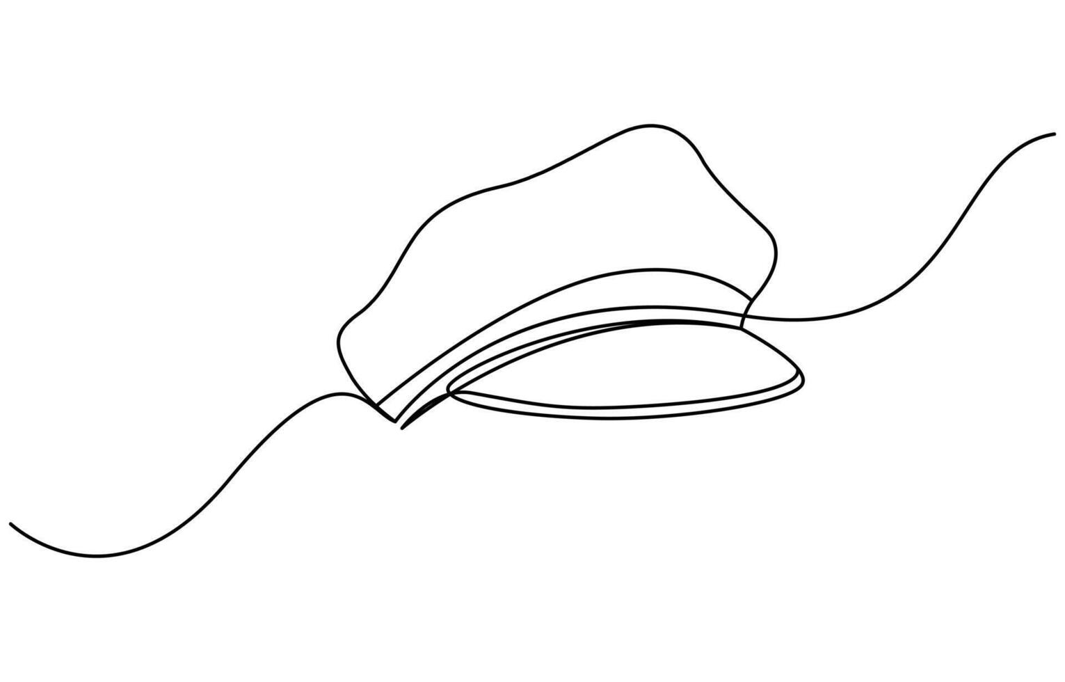 police hat one line art vector