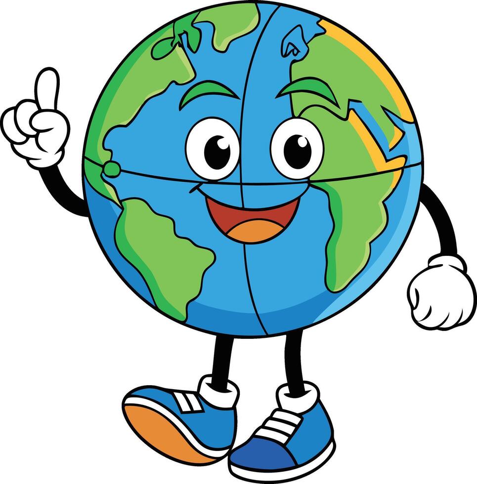 Earth With Happy Face vector