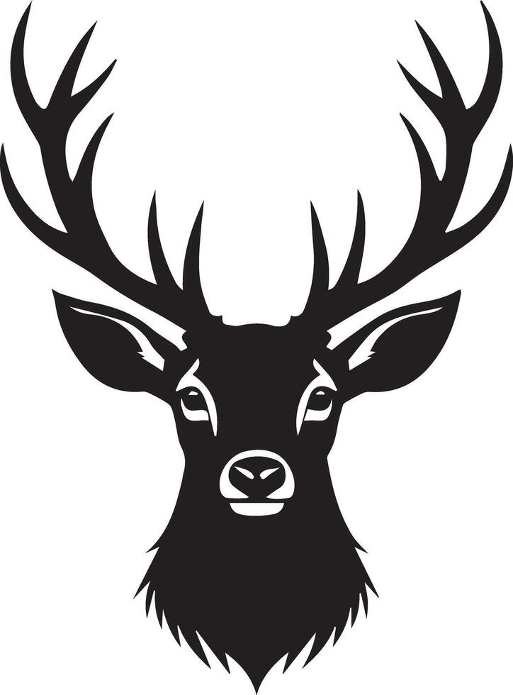 Elegant deer face, Deer head logo style illustration vector