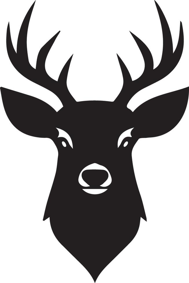 Minimalist deer face silhouette illustration vector