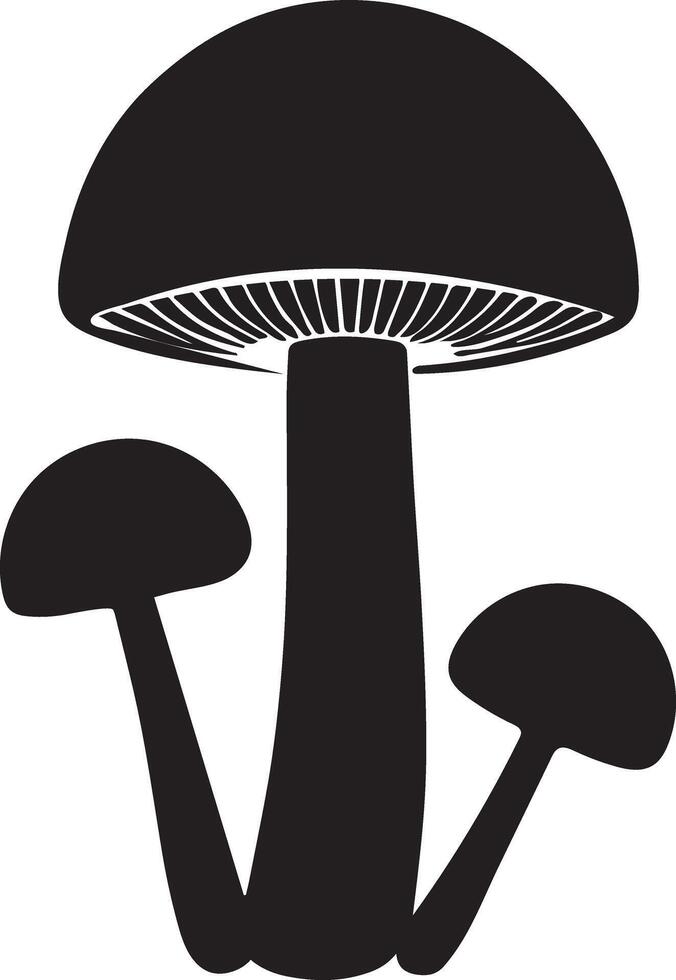 A silhouette image set featuring various mushroom designs, showcasing unique shapes and natural beauty, perfect for botanical, forest, and artistic themes. vector