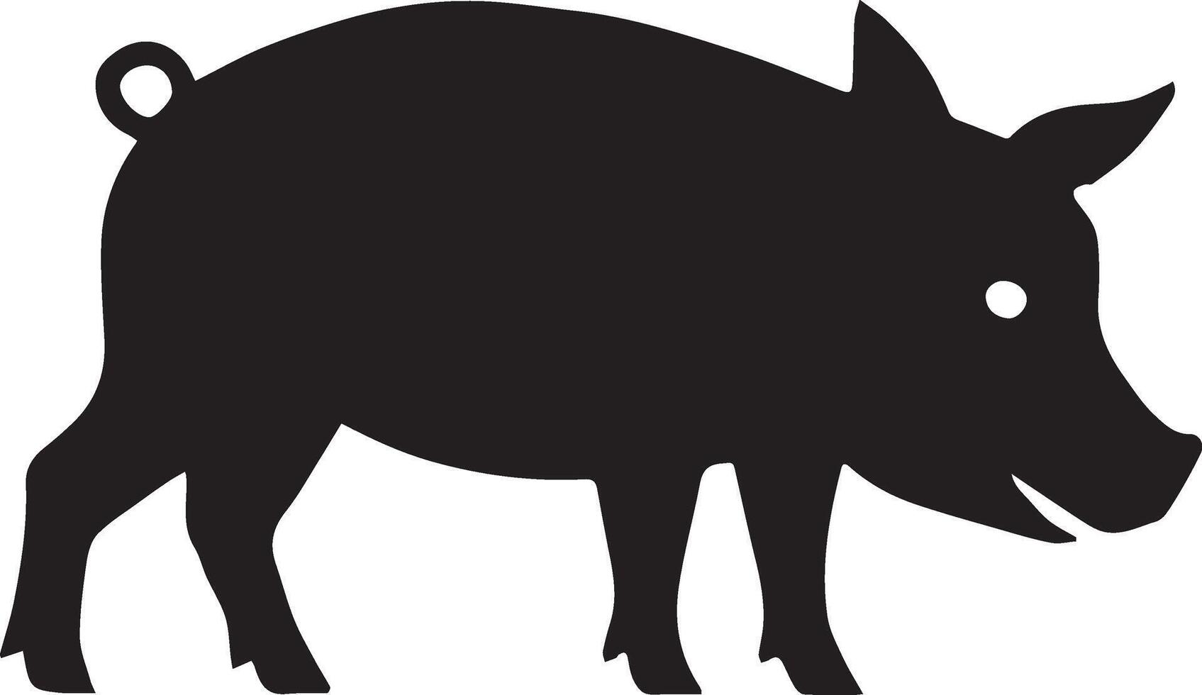 Pig Silhouette Illustration of a Strong and Bold Animal vector