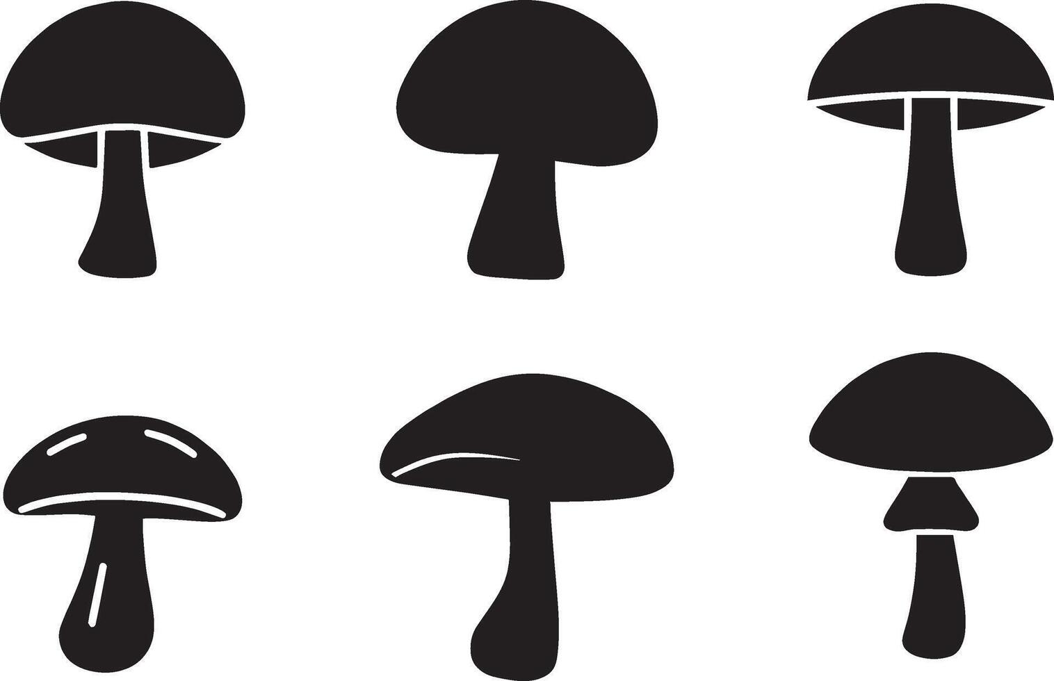 Elegant Mushroom Silhouette Art for Creative Design and Branding vector
