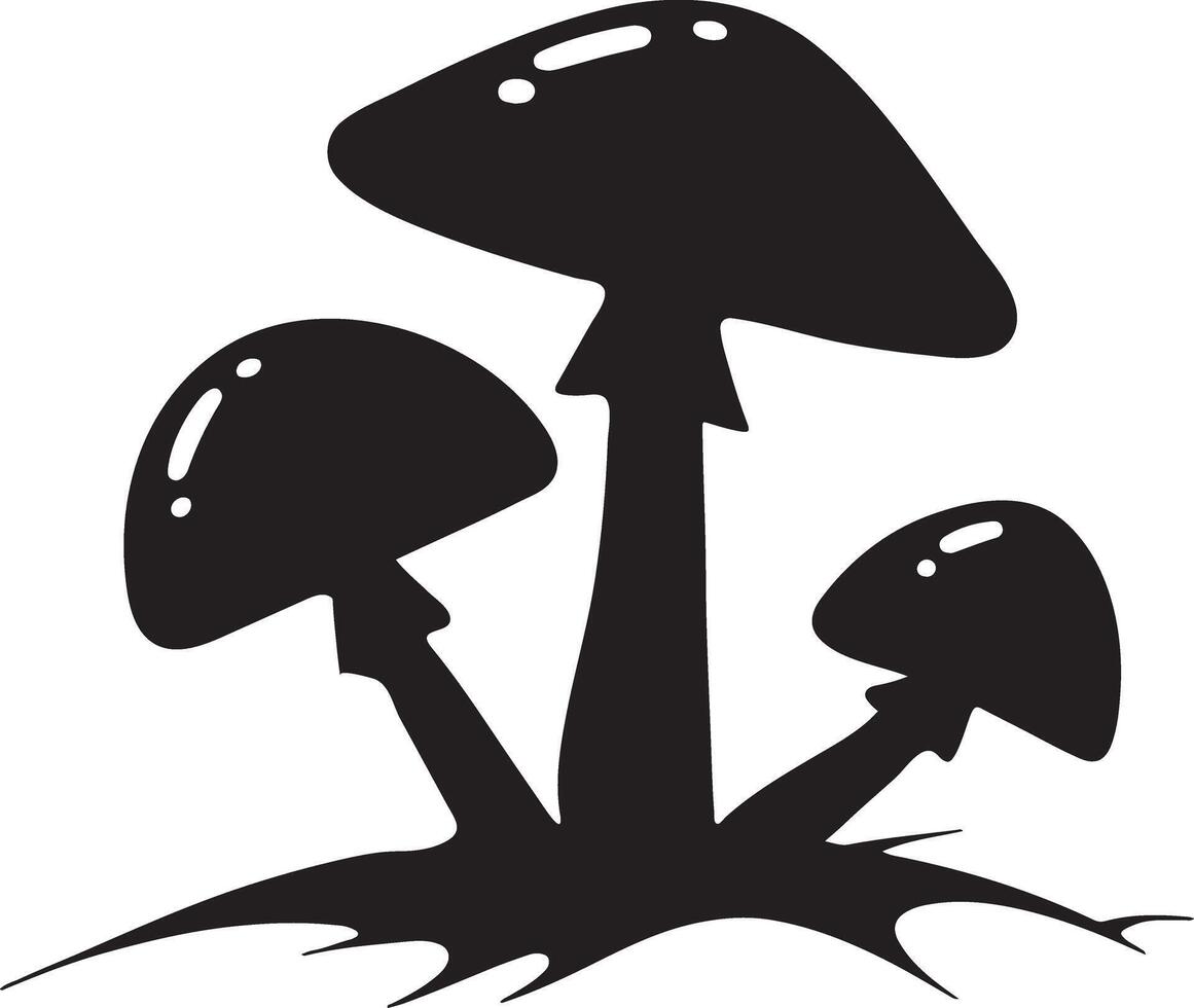 Diverse Mushroom Silhouette Set for Creative and Decorative Use vector