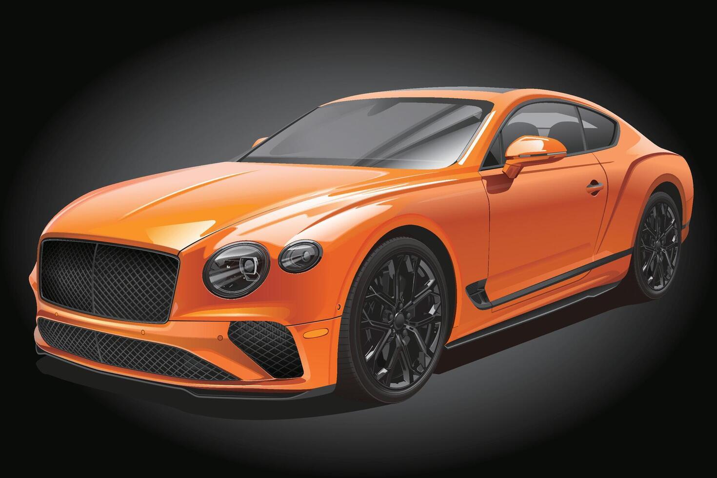 Luxury Orange Sports Car Illustration vector