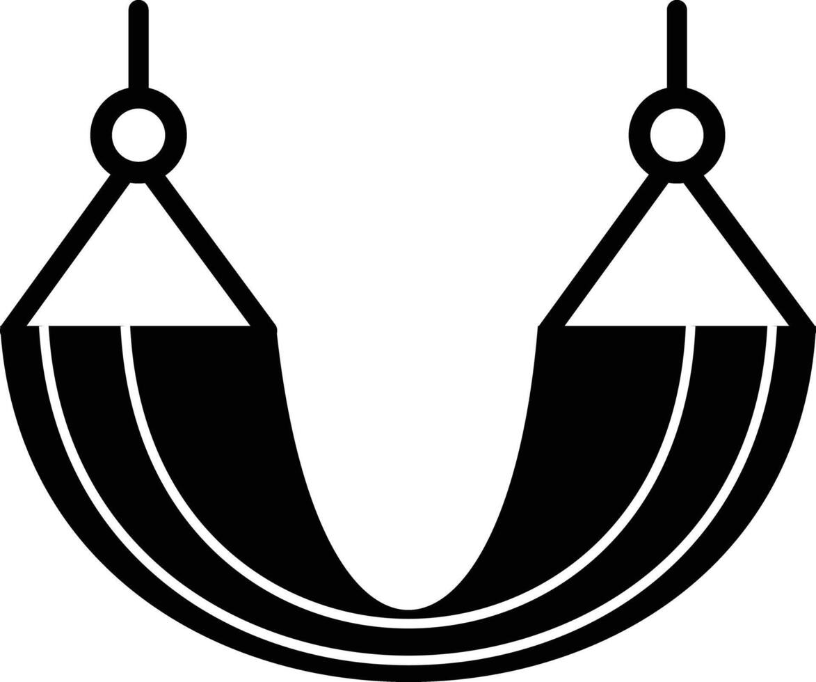Beach hammock icon. black beach hammock icon for web design isolated on white background. in trendy style vector