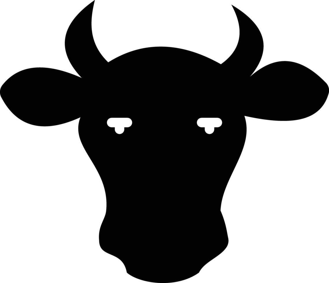 Black Cow Head Silhouette portrait, logo, element. flat design in trendy style. illustration vector