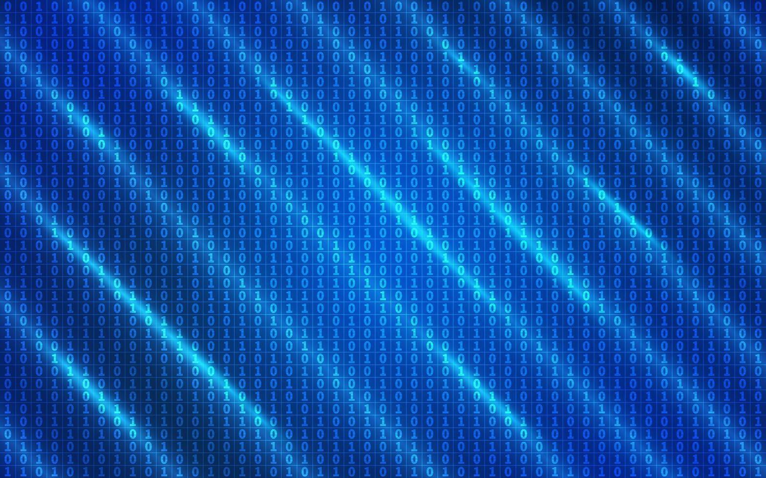 Binary code digital background blue abstract technology data matrix zero one vector