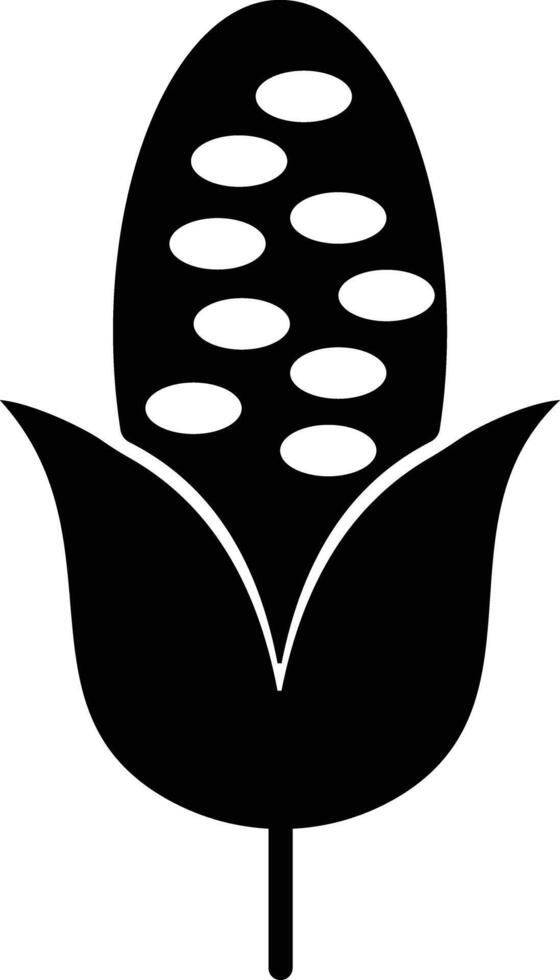 corn icon. style design isolated on white background. black flat design vector