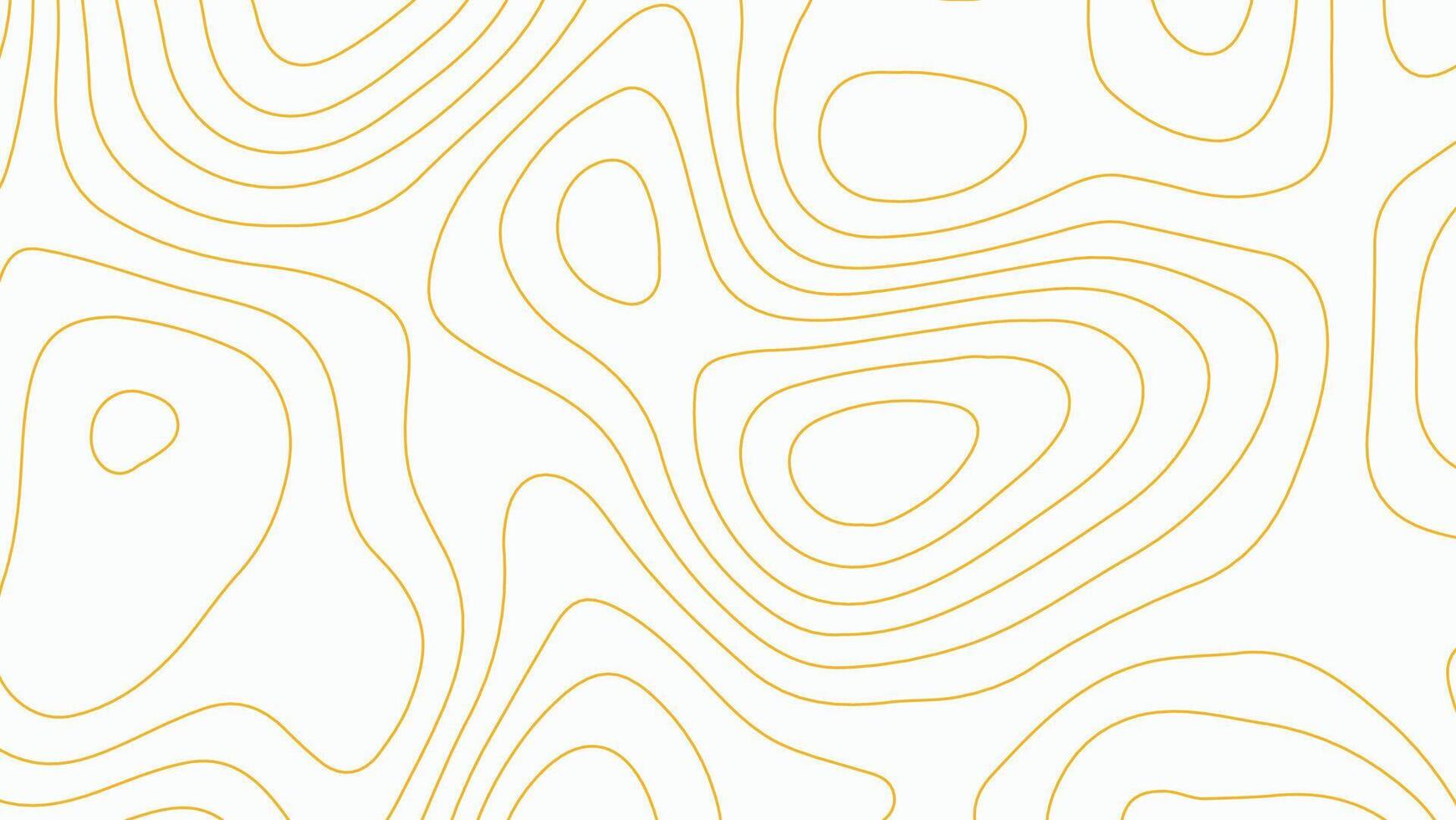 Minimalist Gold Topographic Contour Map on White Background vector