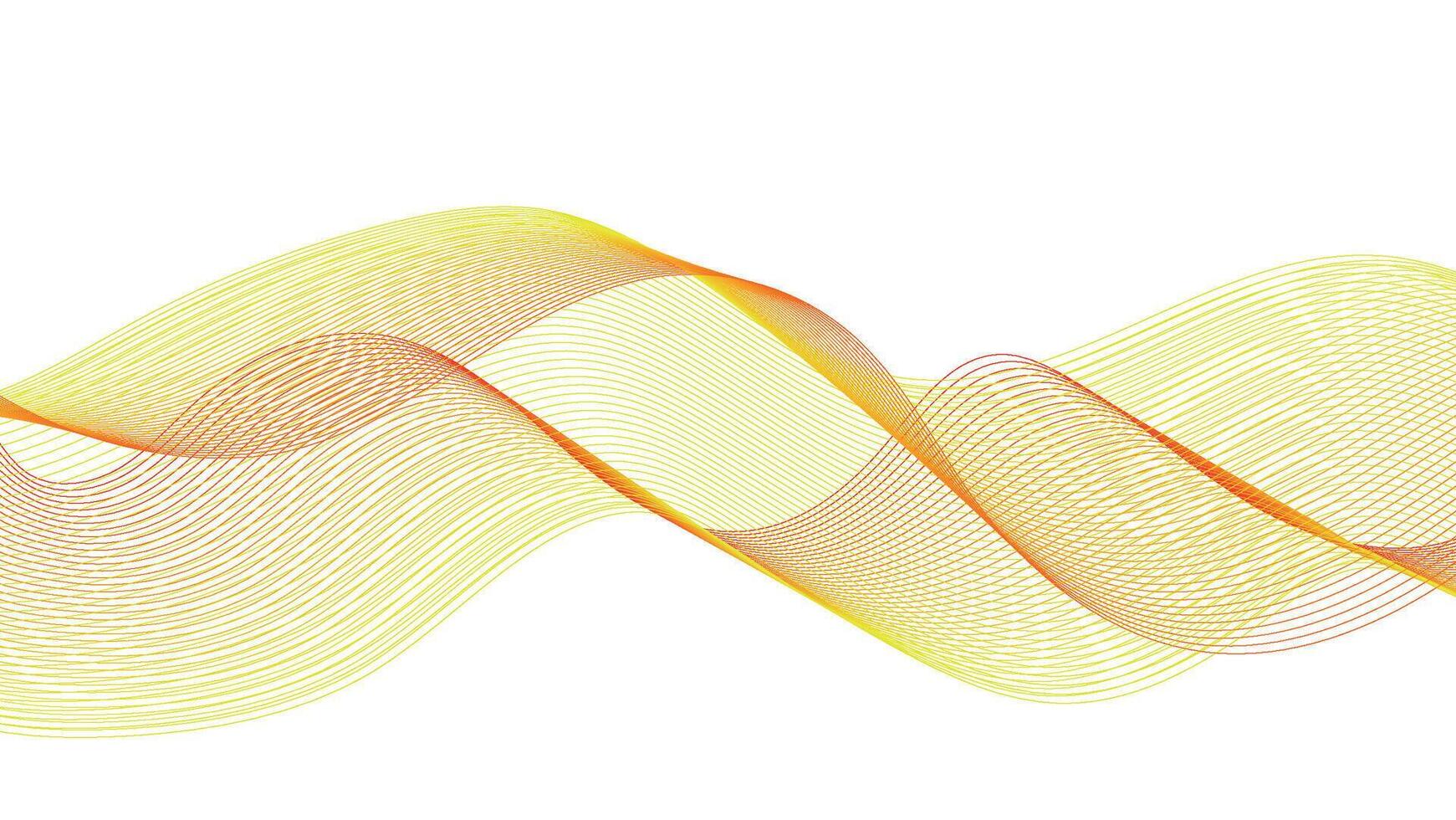 Abstract Wave Lines in Warm Red and Yellow Tones vector